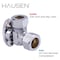 Hausen 1/2 in. Nominal Compression Inlet x 7/16 in. and 1/2 in. Slip-Joint Outlet 1/4-Turn Angle Valve, 5PK HA-SS114-5 - alternate 2